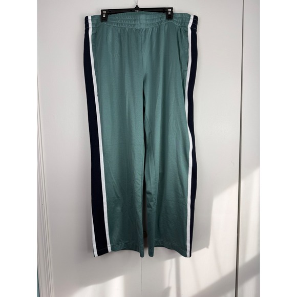 Abercrombie & Fitch Green Wide Leg Side Stripe Track Pants XL Womens Streetwear - Picture 2 of 11